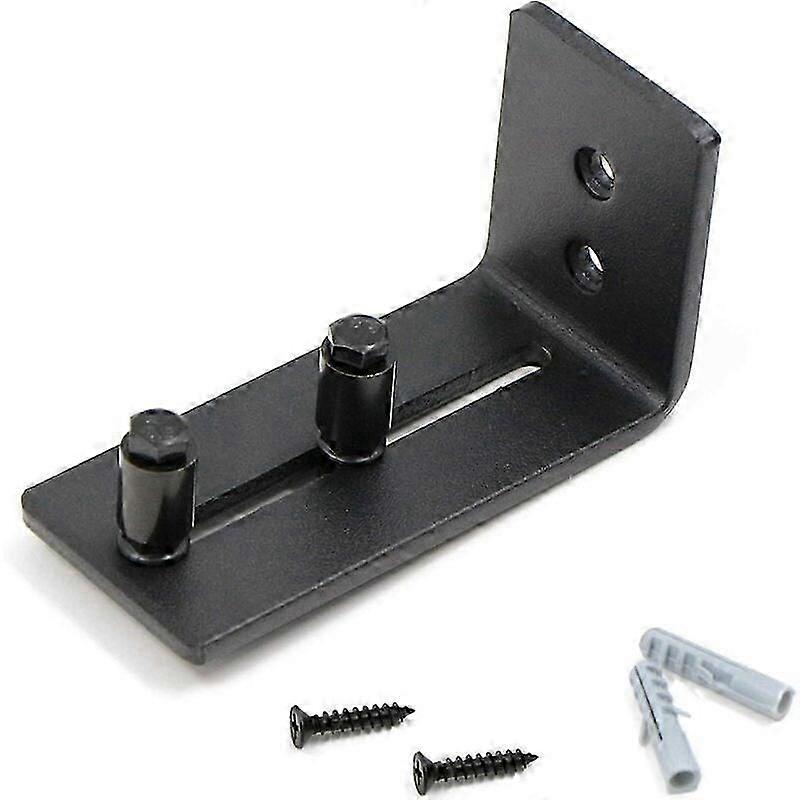Sliding Barn Door Bottom Adjustable Floor Guide Roller Barn Door Hardware Accessory, Black