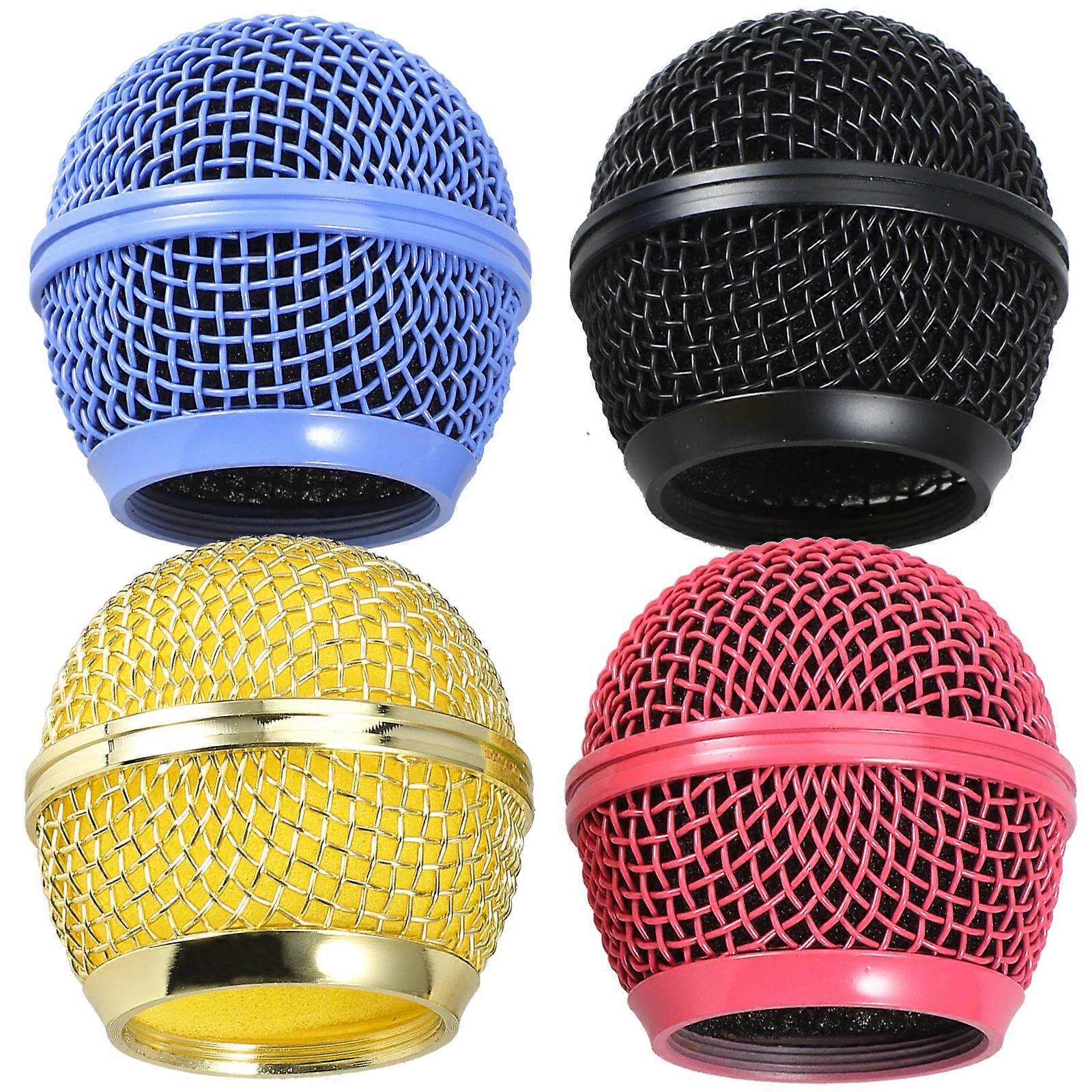 Microphone Grill Cover Replacement Protective Cover Dustproof Round 4Pcs