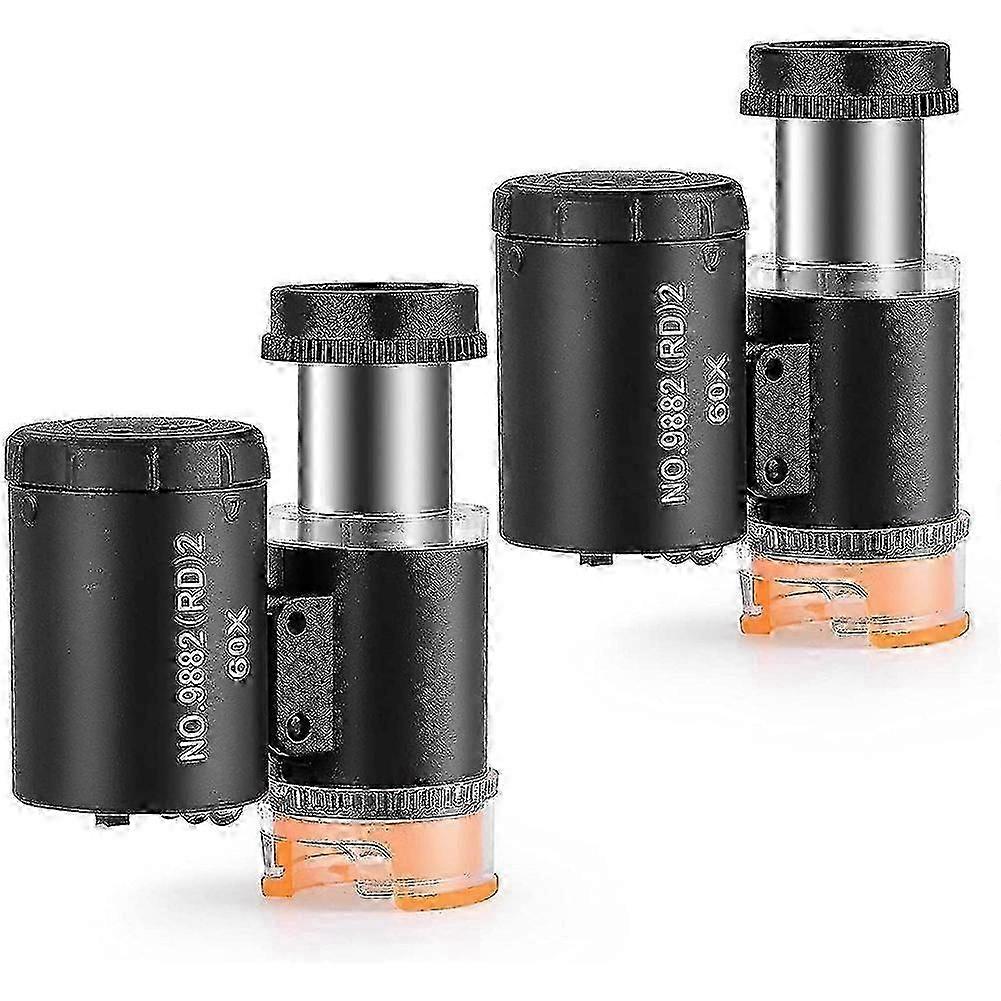 mini pocket microscope 60x with 3 light portable mag