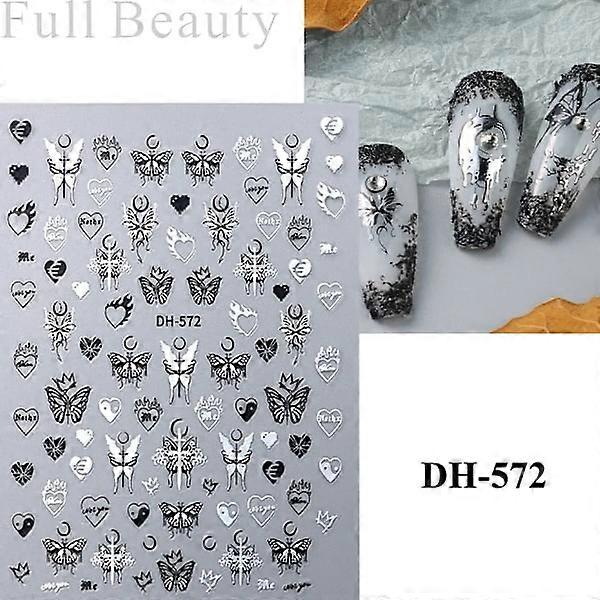 ハロウィンネイルシール 黒猫 ゴースト クモの巣デザイン ホログラフィック 粘着スライダー マニキュアアート＆デコレーション