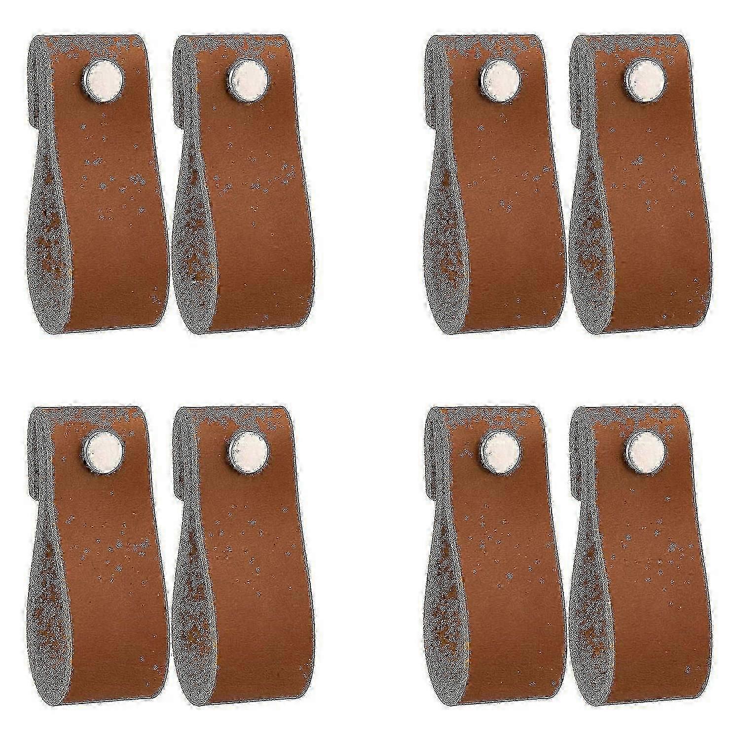 革の引き出しは、キャビネットのドアのための8個の革のドレッサーノブ手作りの純粋な革のハンドルを引っ張ります