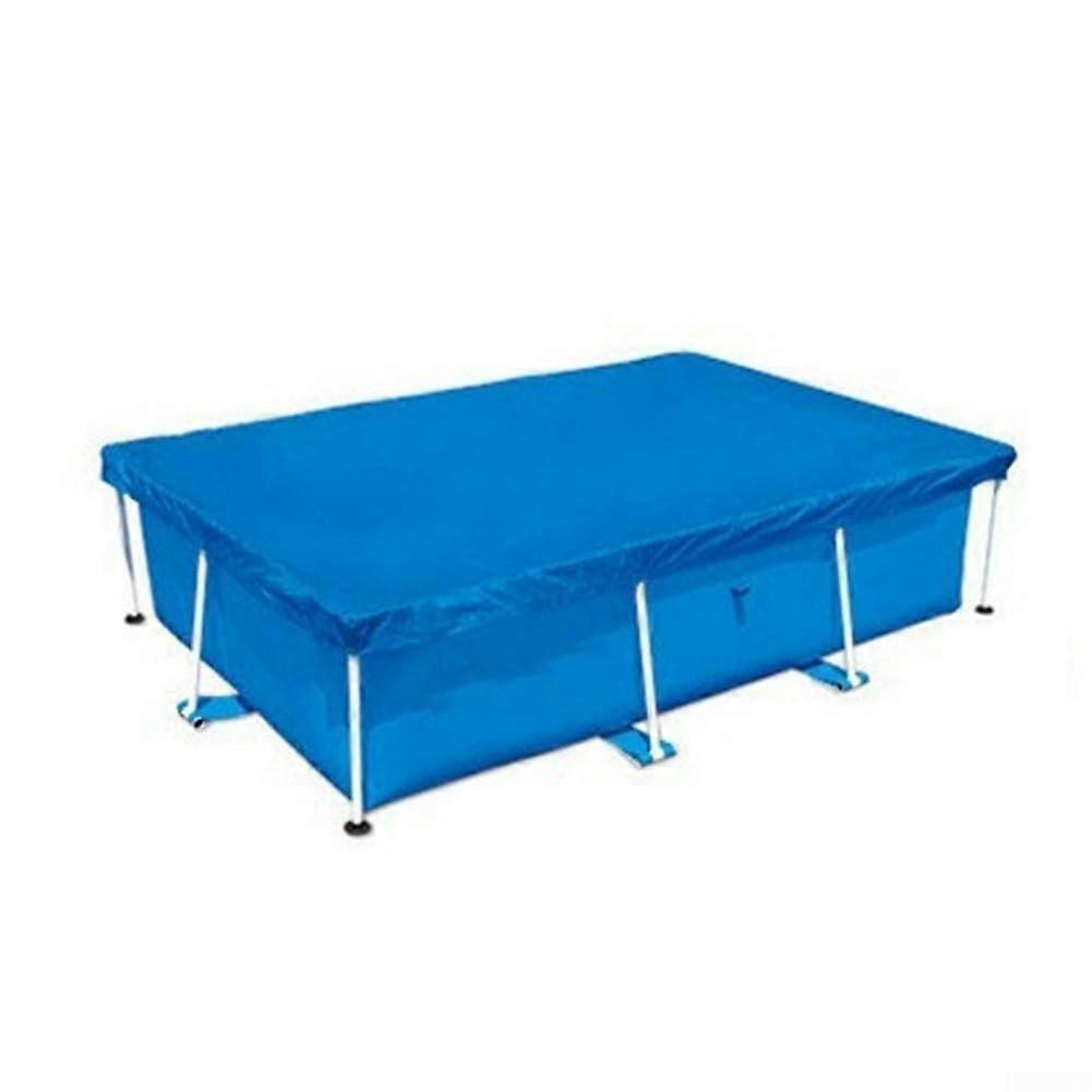 Square Pool Cover 221x150 cm With Brackets For Leaves And Debris Protection