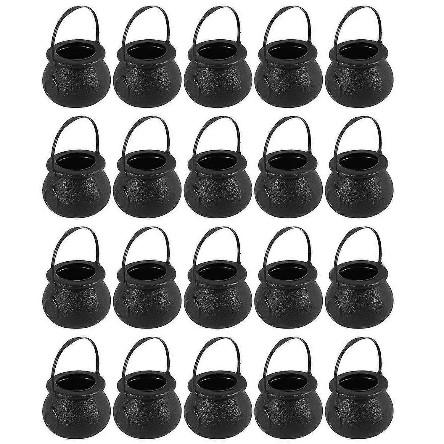 20 Pcs Candy Kettles Witch Skeleton Cauldron Holder Pot with Handle