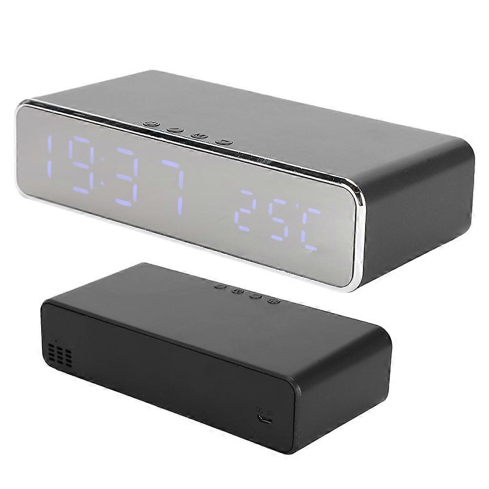 Multifunctional Silver Wireless Charger with LED Clock & Thermometer