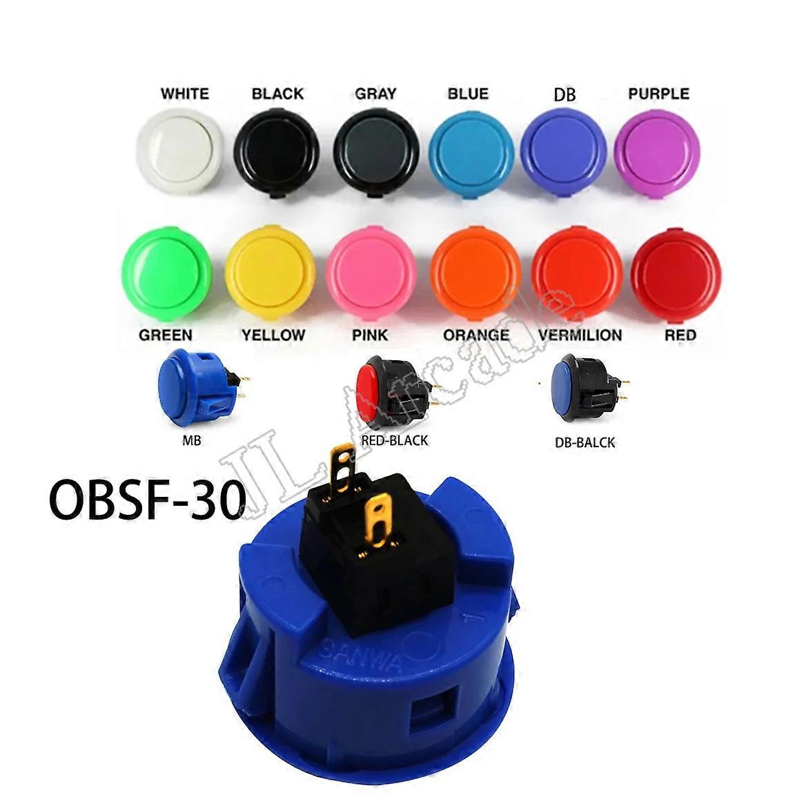 1pc Arcade Push Button Switch 30mm Sanwa Style Obsf-30 Joystick Replacement