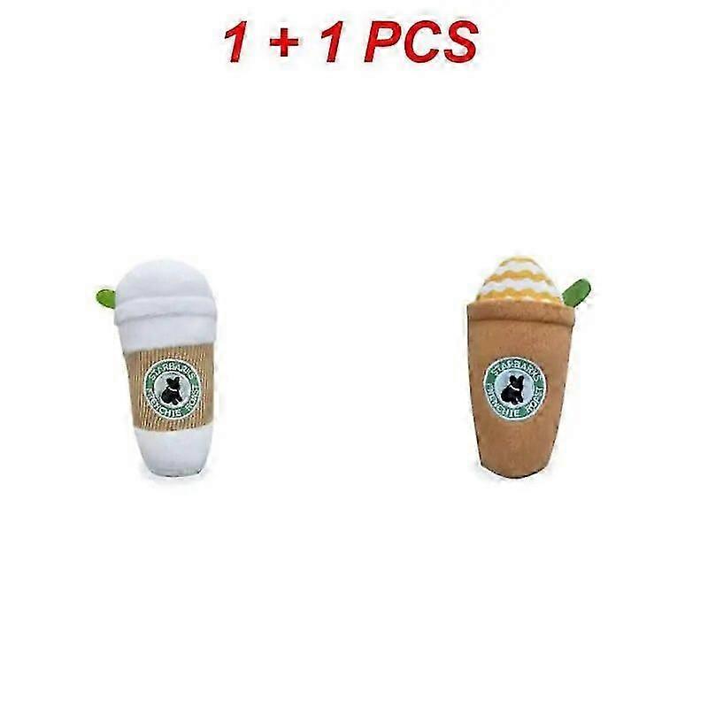 1/2-Piece Plush Coffee Cup Dog Toy - Durable and Interactive for Chewing and Cleaning in the UK