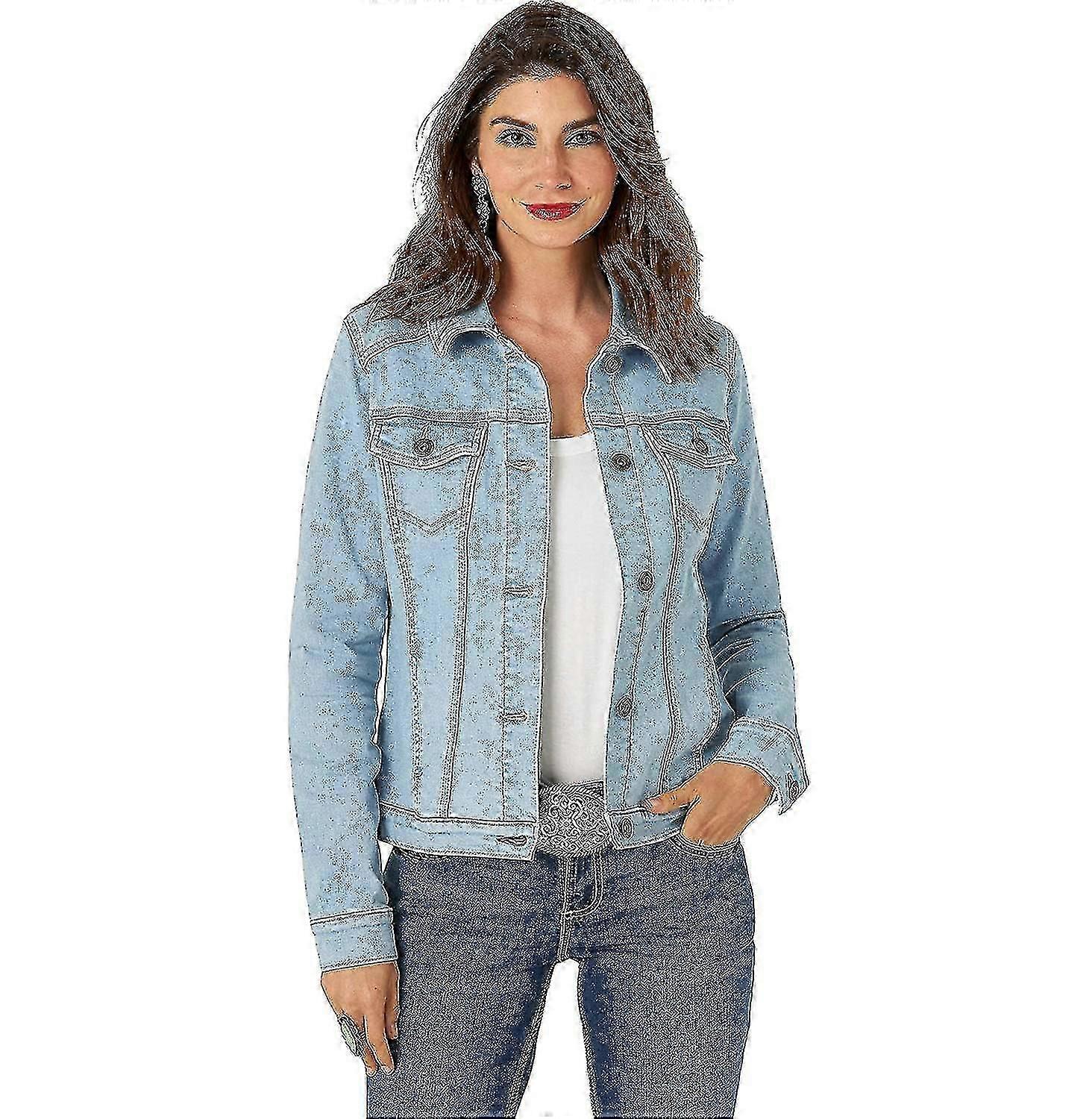 Women's Stretch Denim Jacket, Jean Jacket, Button Up Denim Jacket