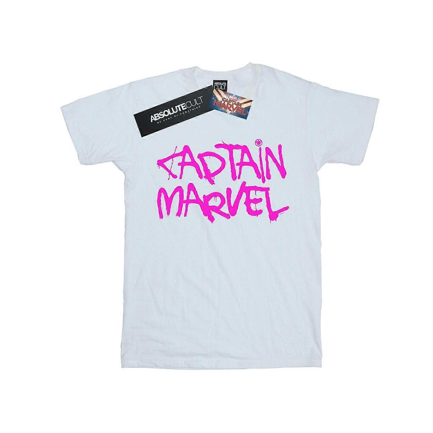 Marvel Herren Captain Marvel Spray Text T-Shirt