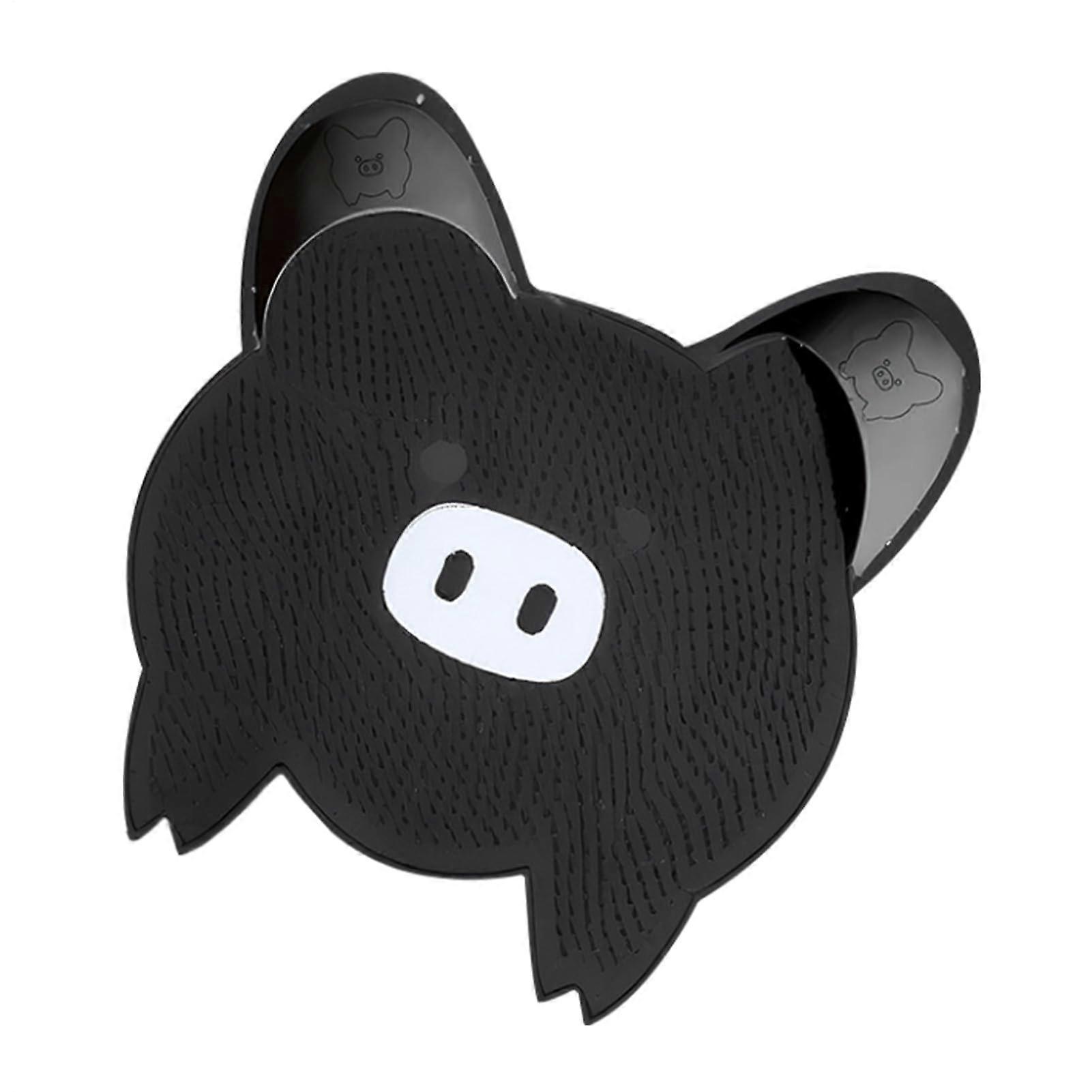 Shower Foot Scrubber Mat Wall Mounted Exfoliator Suction Cup Non Slip Quick Drying Textured Callus Remover Black