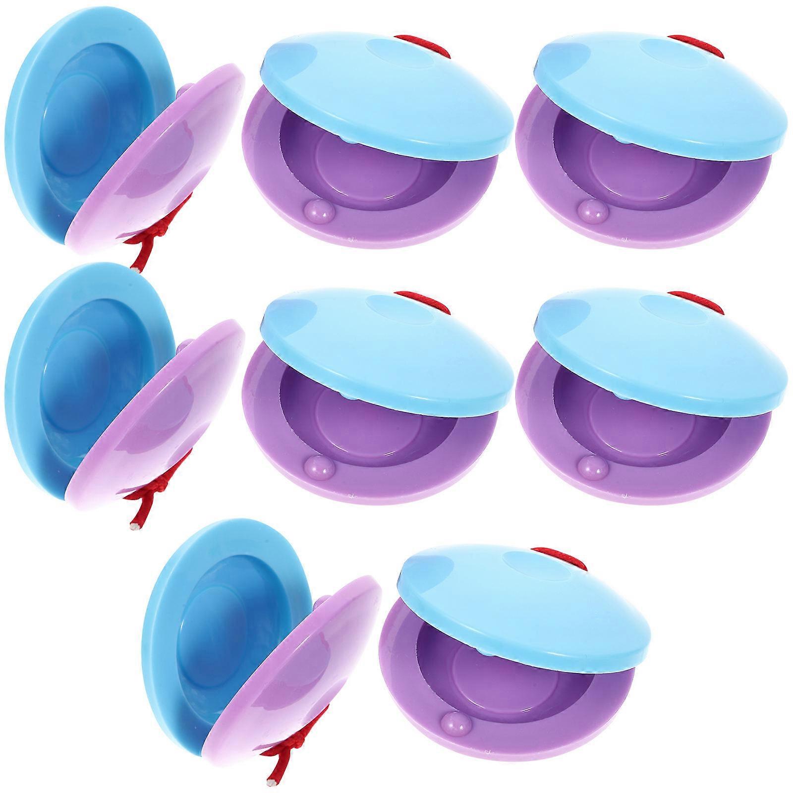 Plastic Round Dance Board Castanets for Children Use 8Pcs Set