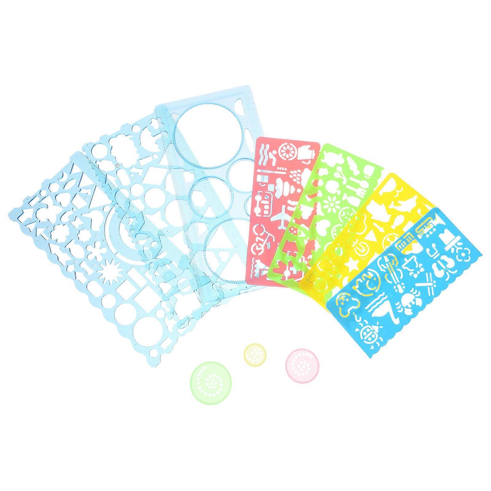 Drawing Stencils Multi-Functional Geometric Ruler for Students 1Set