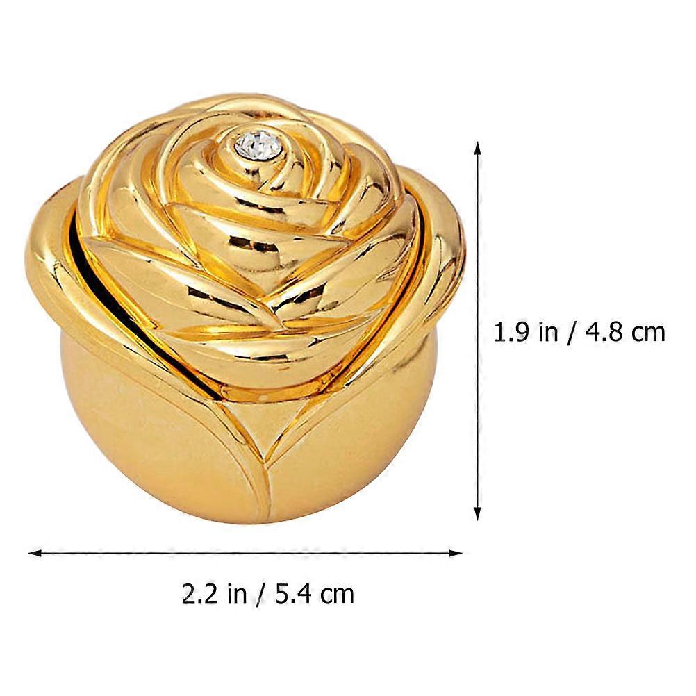 Engagement Ring Box Ring Case for Storage 3Pcs Golden Romantic Rose Holder