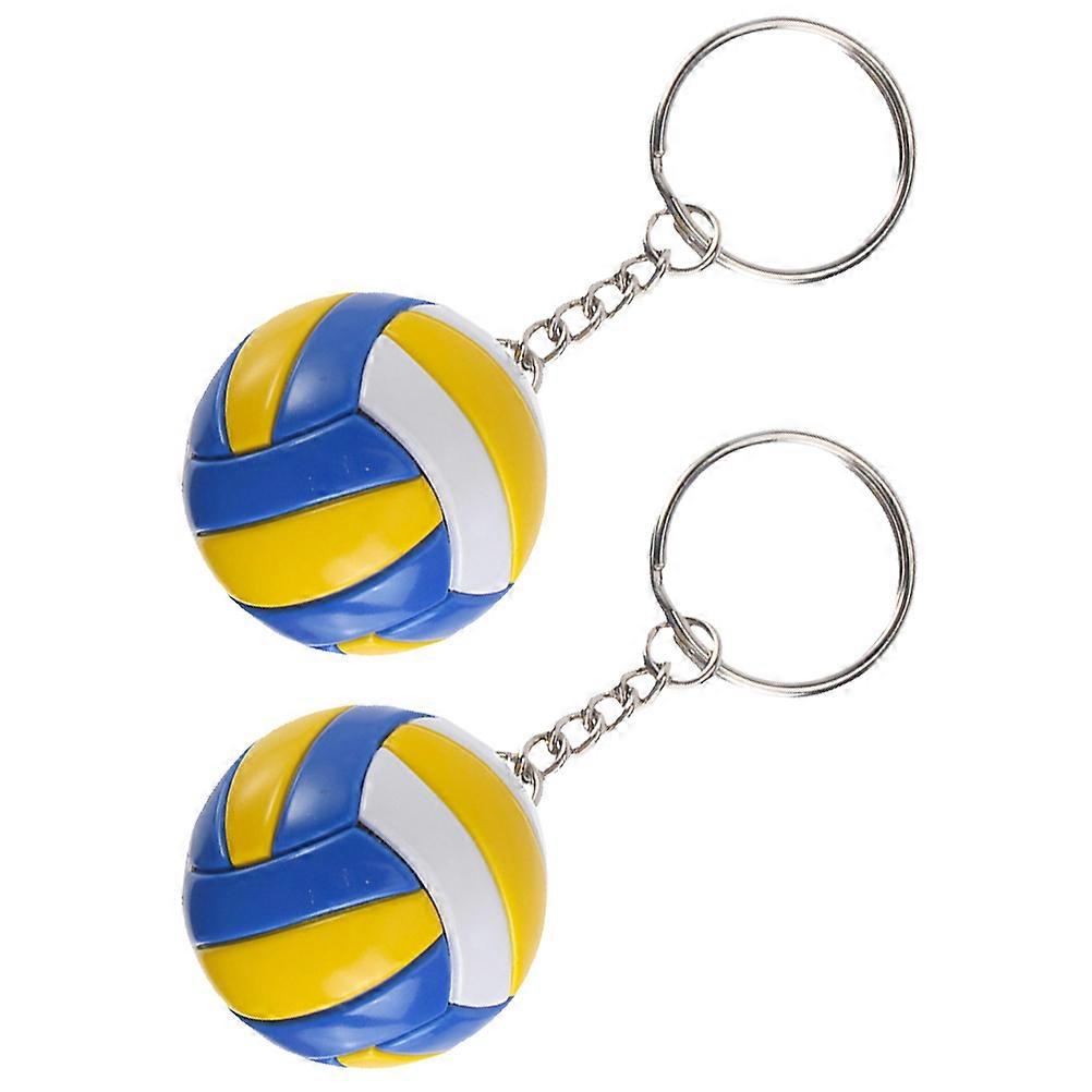 Volleyball Keychain Bag Ornament for Decor 2Pcs with Alloy and