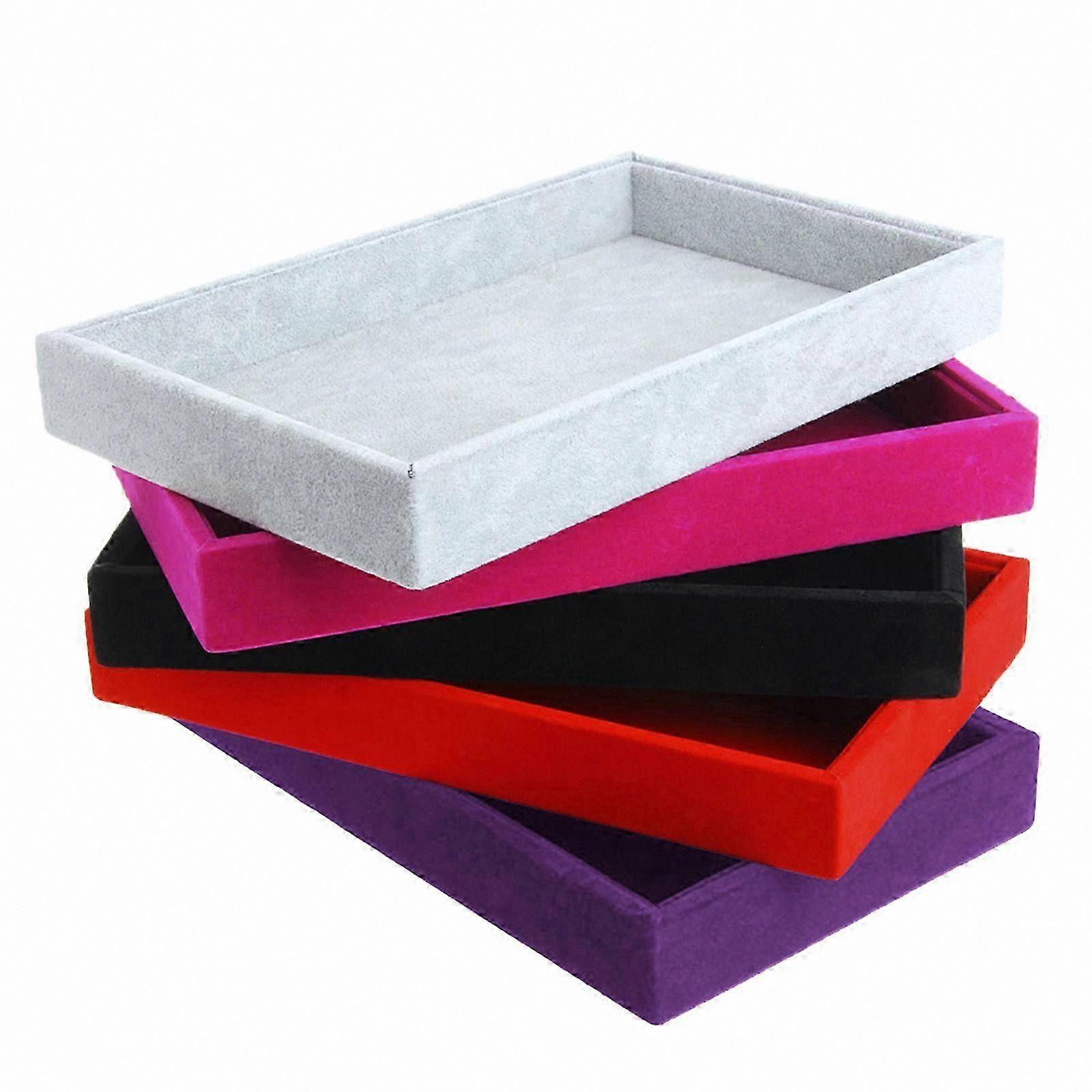 Stackable Jewelry Trays for Drawer Storage - Large Capacity Multi-Purpose Organizer with Multiple Combinations in Rose Red