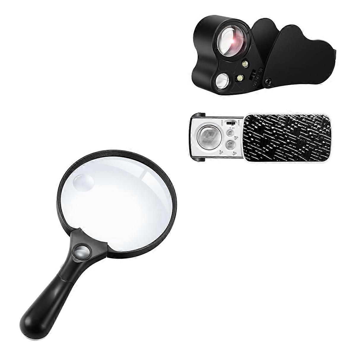 2 Pack 30X 60X 90X Jewelers Loupe Bundle for Seniors Reading