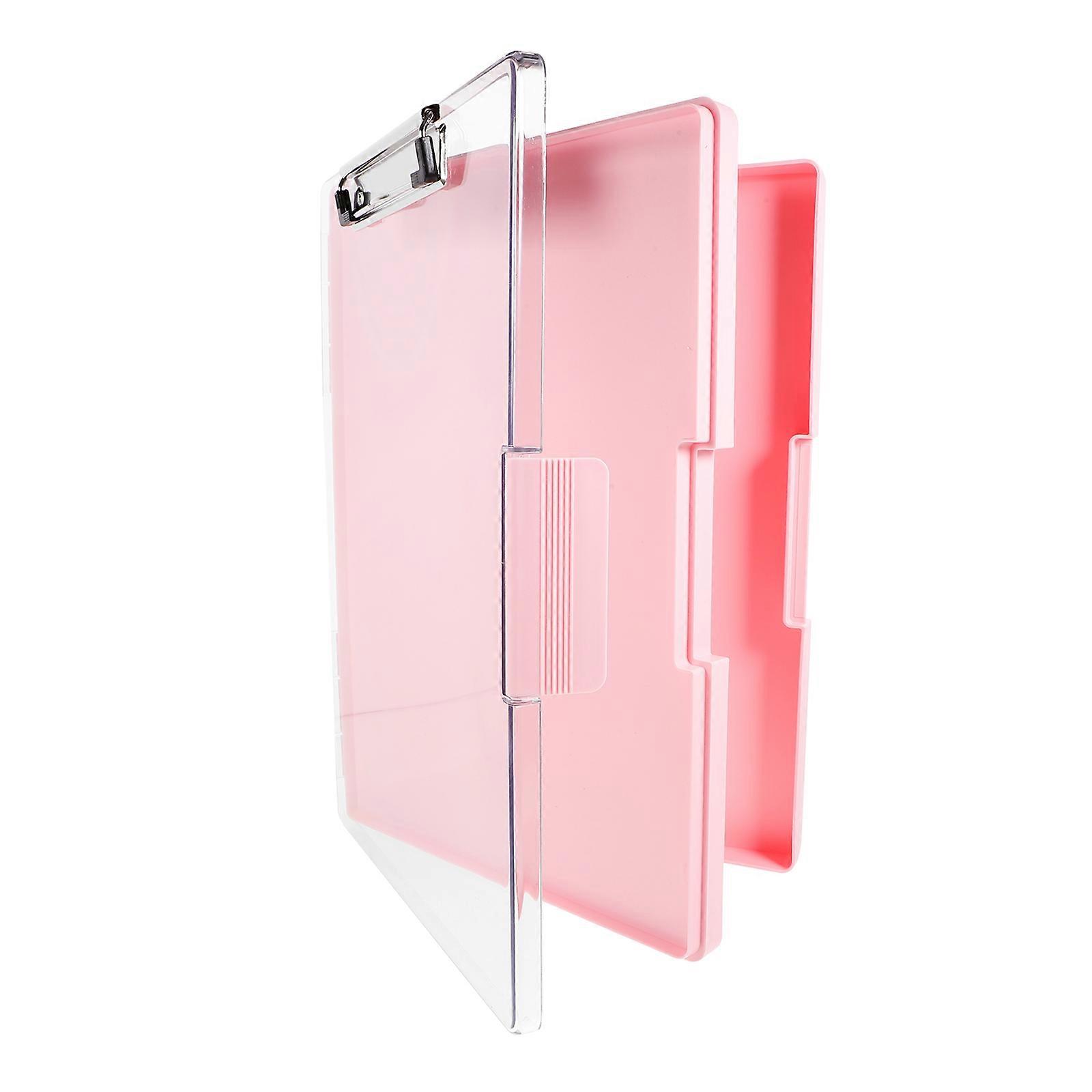 Clipboard with Storage for Writing and File Holding Pink