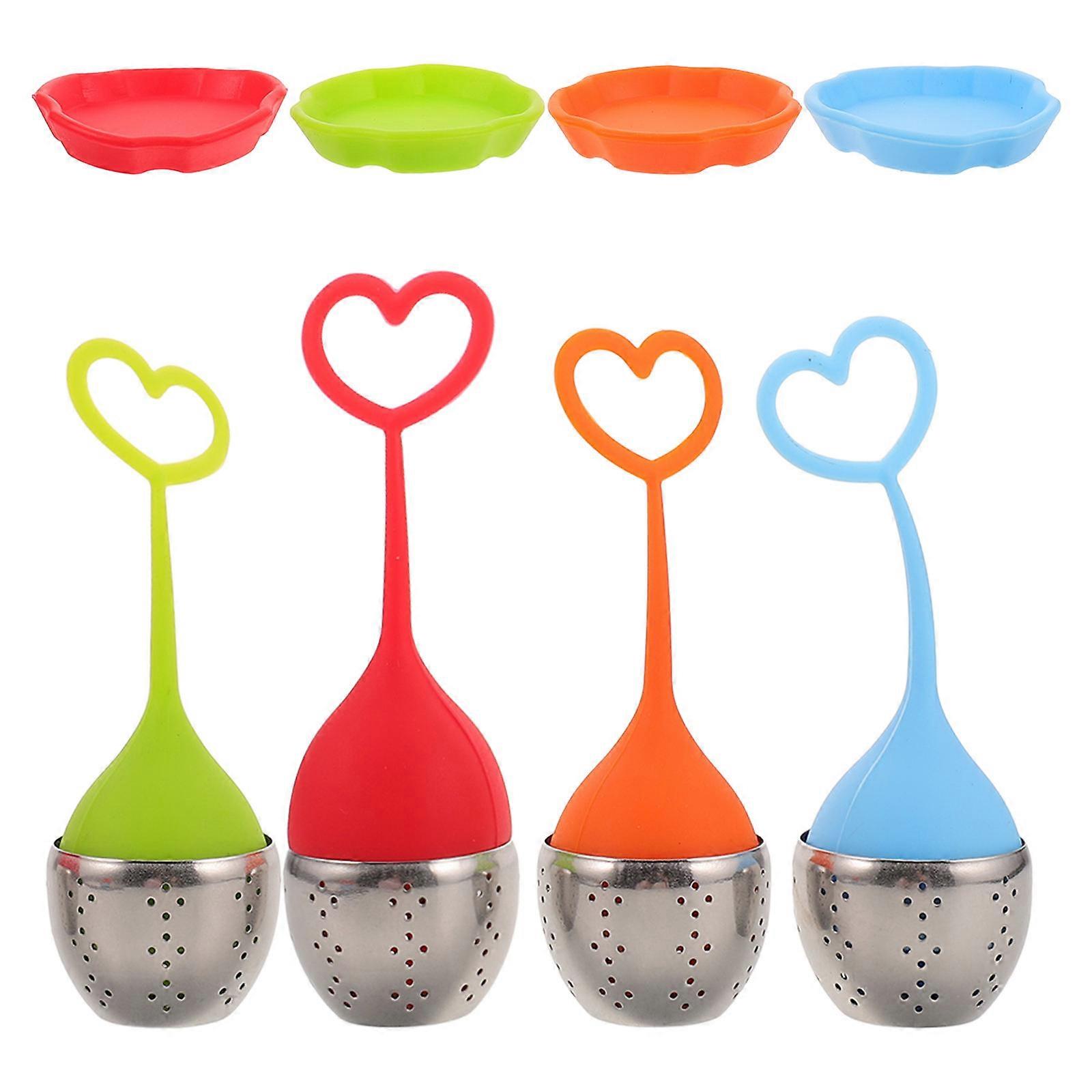Silicone Tea Infuser 4Pcs Heart Shaped for Brewing Tea Enjoyment