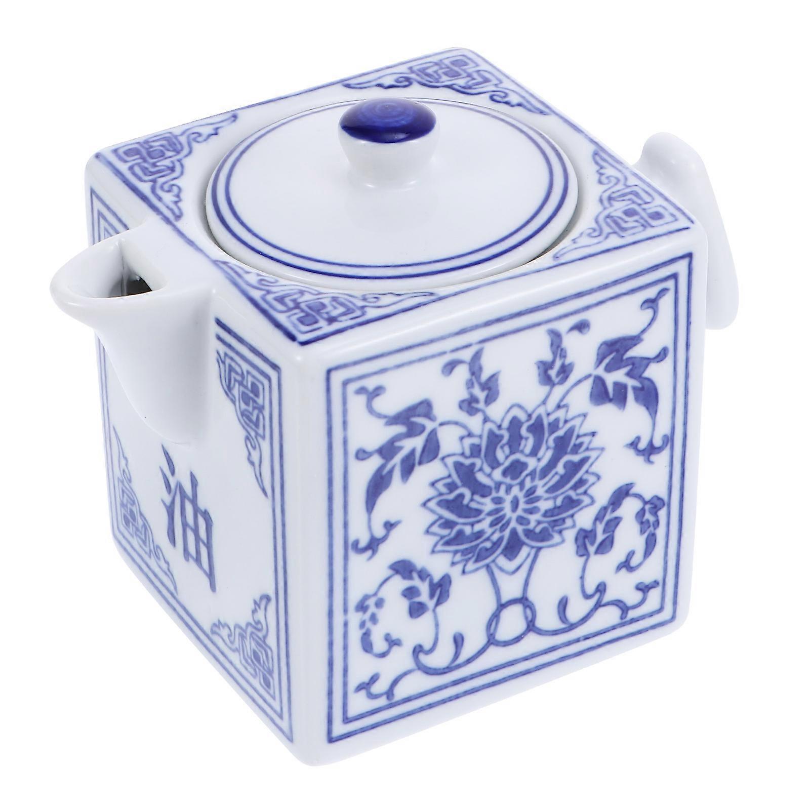 Seasoning Bottle for Kitchen Use Ceramic Soy Sauce Container with Lid
