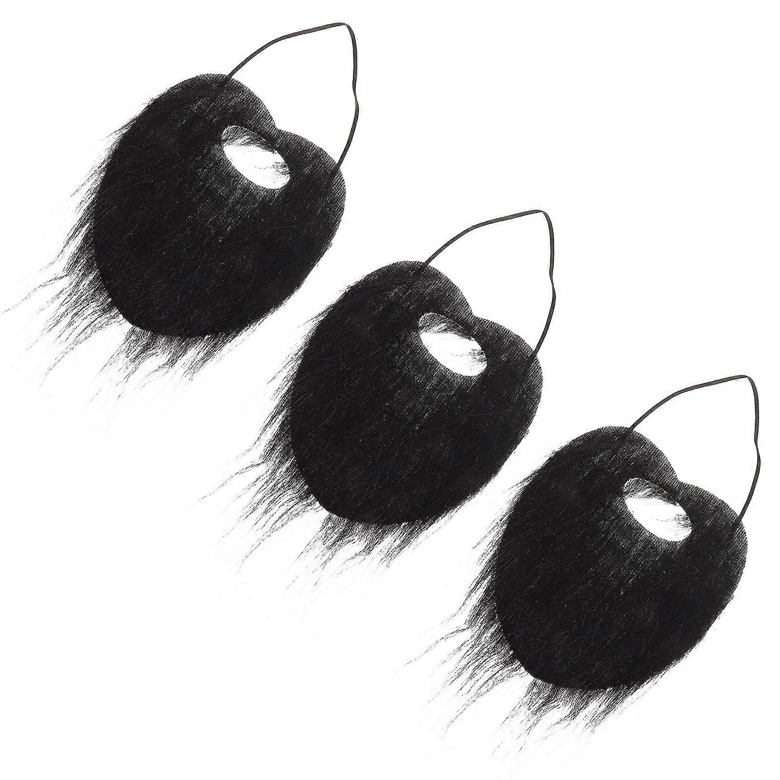 9Pcs Black Beard Costume Fake Beard for Men with Elastic Strap