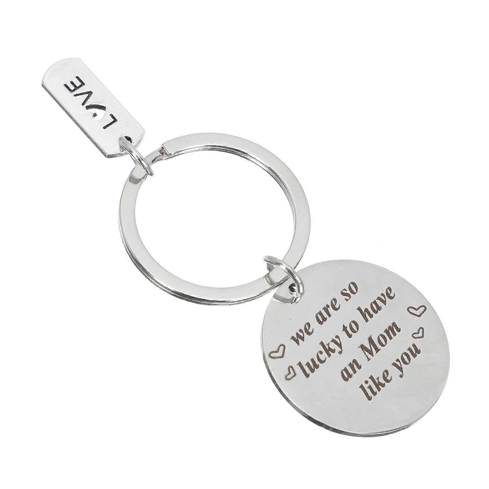 Mom Gifts Stainless Steel Key Ring for Decor 2Pcs Mother's Day Keychain