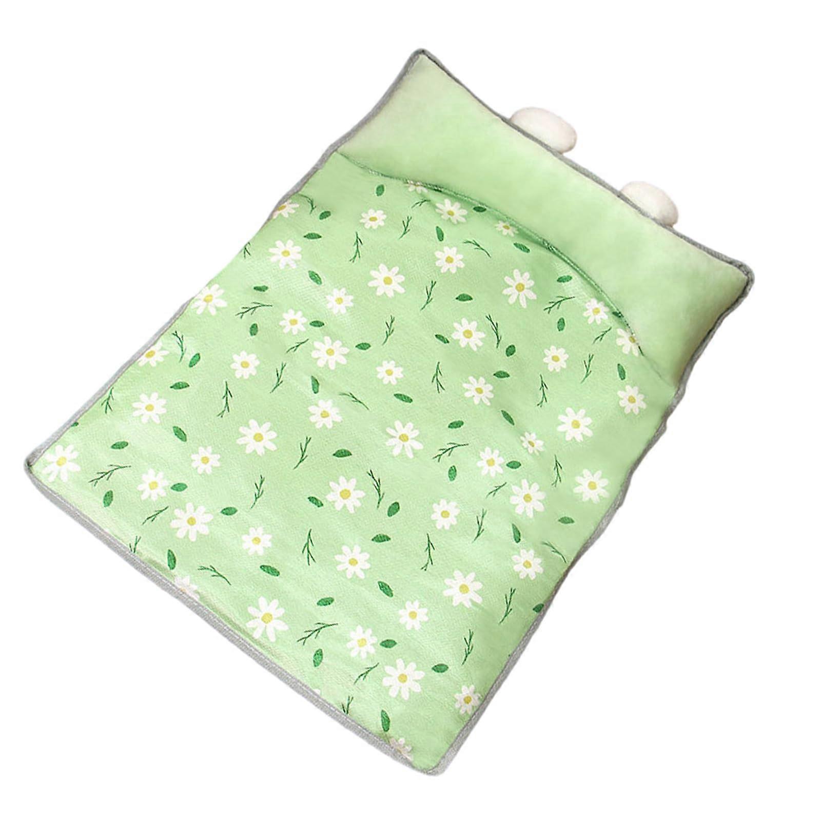 Ice Silk Pet Bed For Small Pets And Cats Cooling Pad, Washable, Easy To Clean, Green Ice Silk Cooling Mat