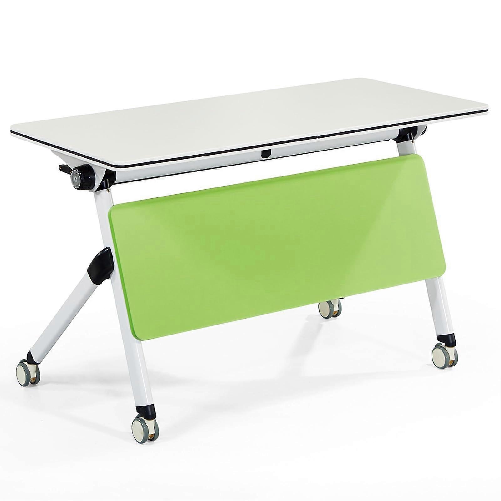 Folding Conference Table Portable Rolling Meeting Table With Wheels Rectangle Conference Room 47.2x19.6x29.5 In