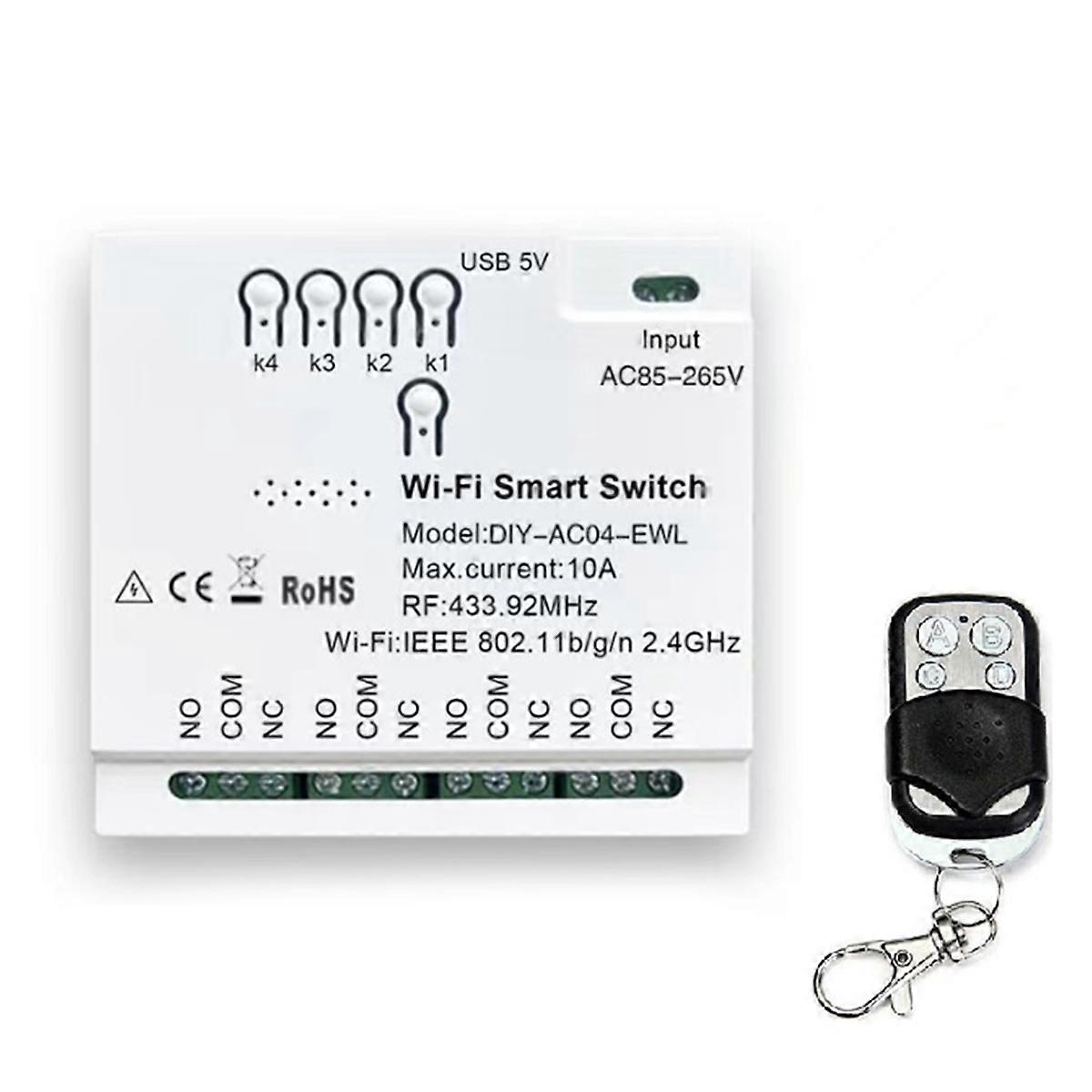 WiFi Smart Switch RF433 85-265V WiFi Home Automation Module Garage Door Curtain Motor Module