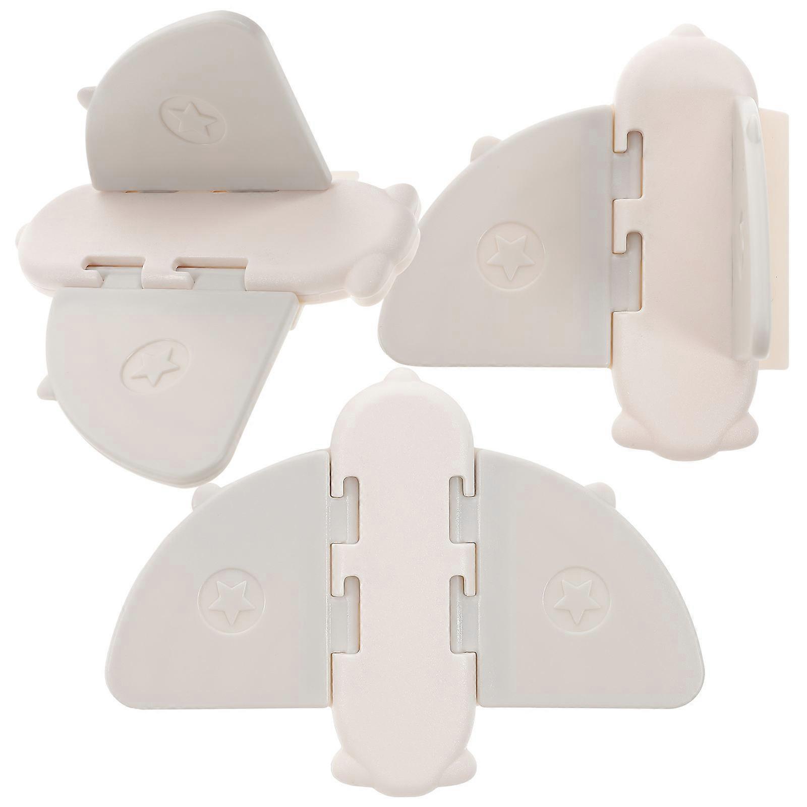 White Sliding Door Locks Safety Lock for Cabinets 3Pcs Durable ABS