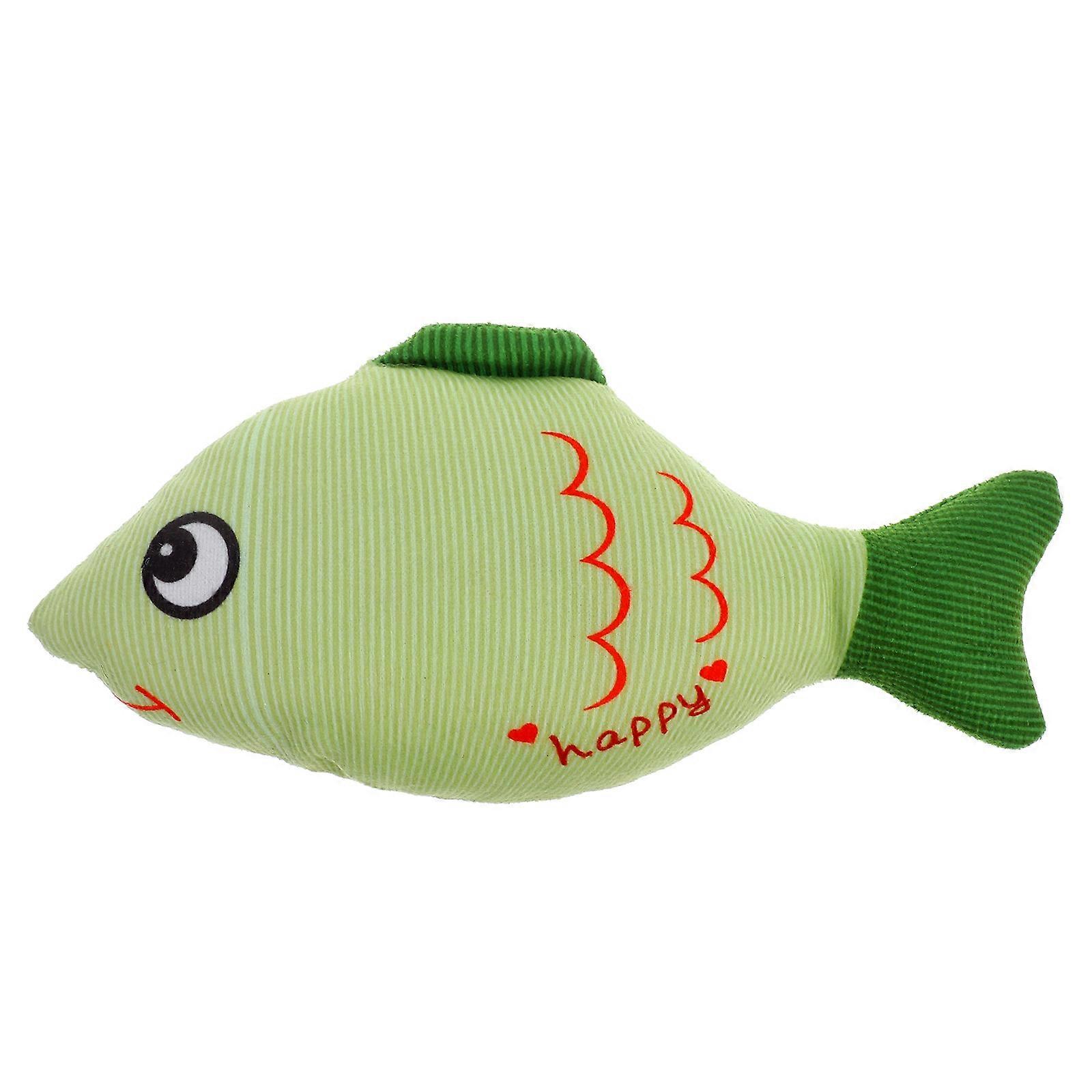 Fish Shaped Cat Toy Interactive Play Indoor Playtime Multi Soft Plush Material 1Pcs