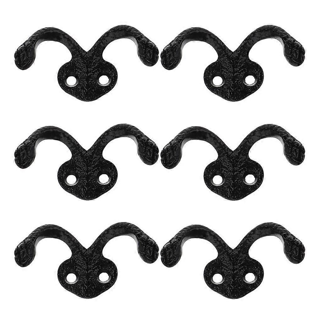 Decorative Wall Hooks Zinc Alloy Double Hooks for Entryway 12Pcs