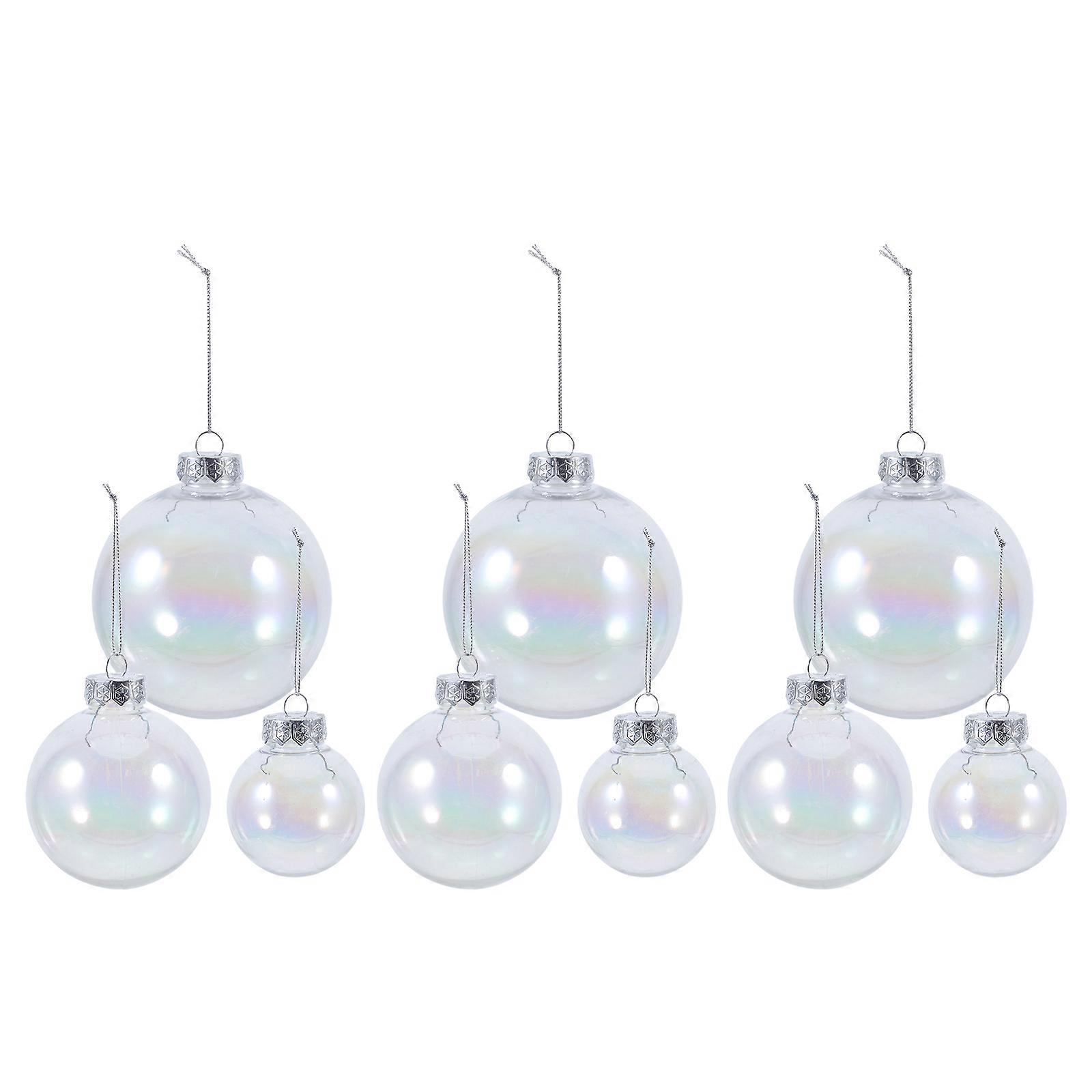 Shiny Bright Decorative Hanging Ornaments For New Year Celebration Family Gatherings 6Cm Clear 9Pcs