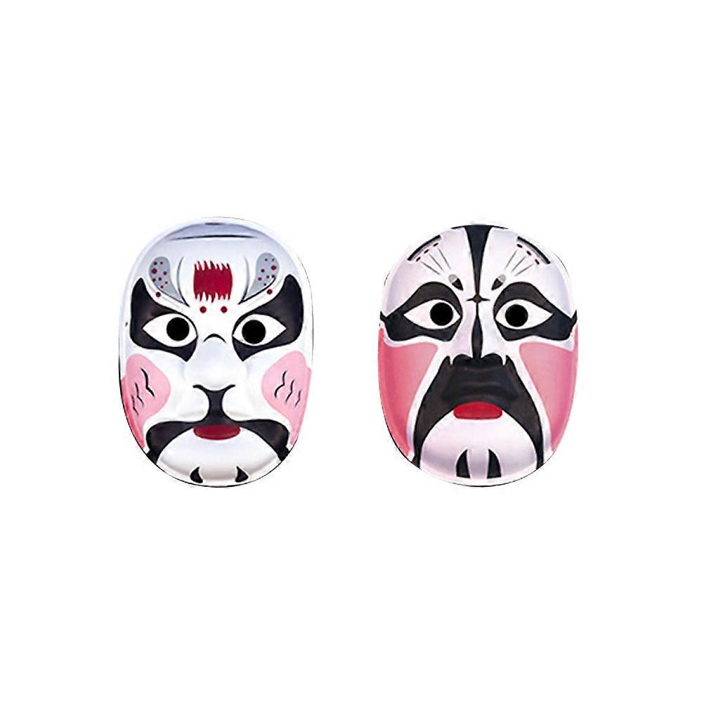 Peking Opera Face Mask Paper Costume Mask for Party Use 4Pcs White