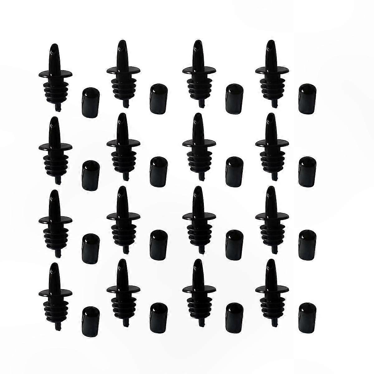 Plastic Bottle Pourer Spouts with Rubber Drip-Free Design for Liquor and Syrup, Set of 50