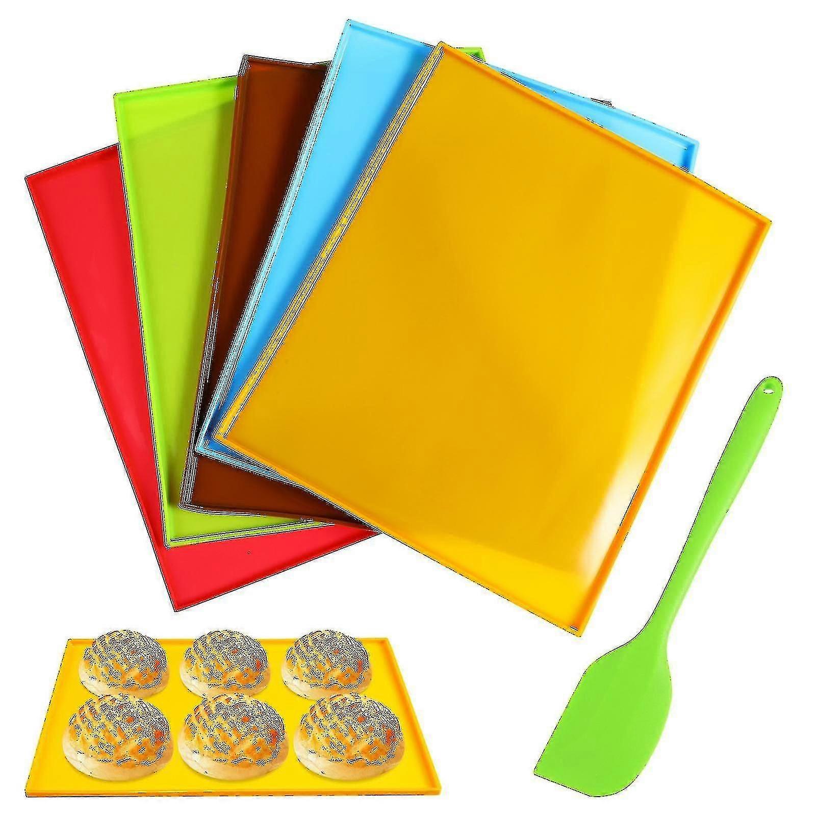 Silicone Baking Mats with Edges Nonstick Silicone Tray Liners Reusable Silicone Sheets with Spatula