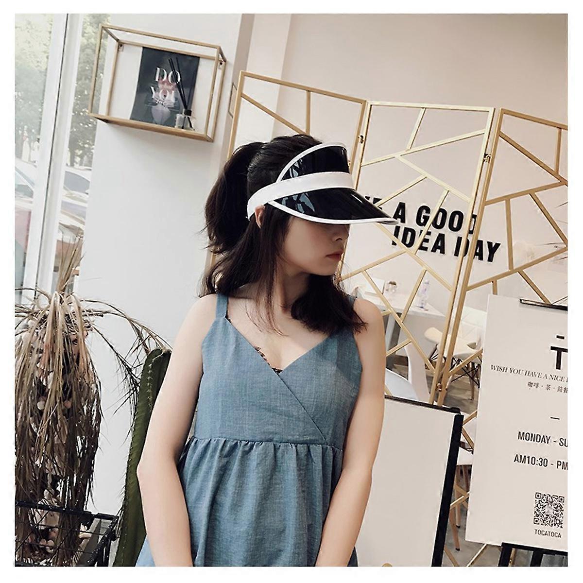 Sun Block Summer Hat for Outdoor Use 2Pcs Uv Protection Black