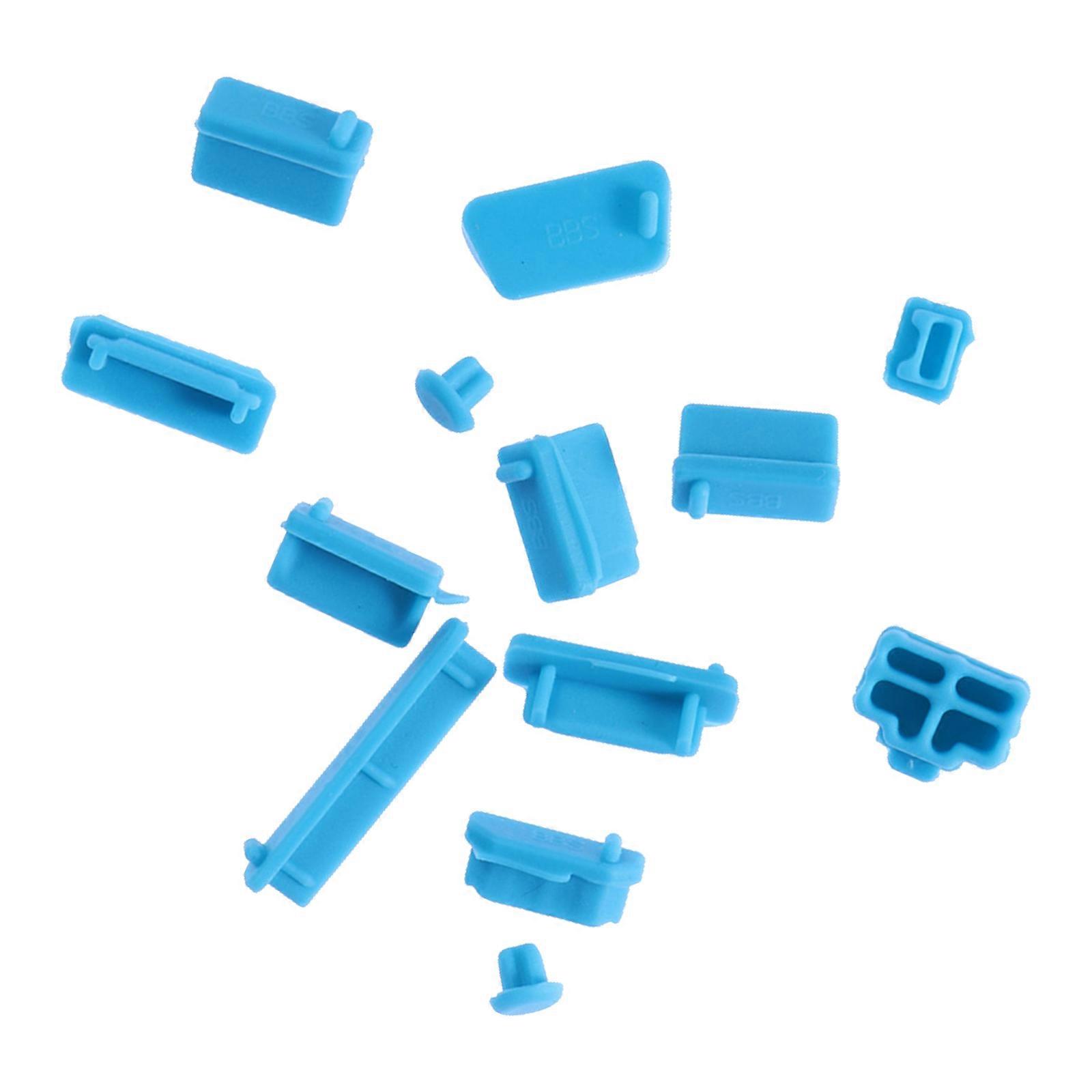 USB Plug Silicone Dust Plug for Preventing Dust 26Pcs Blue