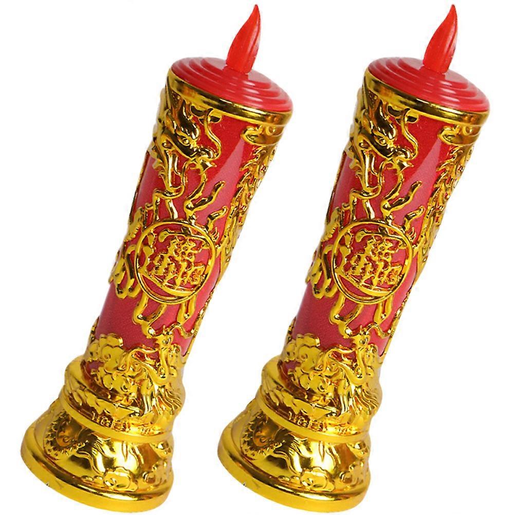 Simulation Candle Lights Decorative LED Candles for Home Decor 2Pairs