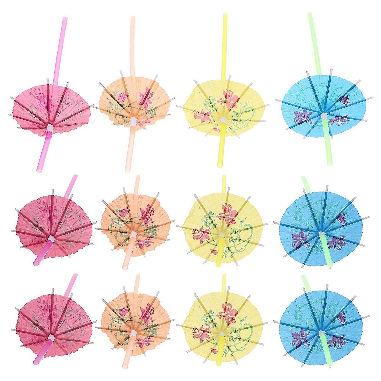 Colorful Flower Drinking 100Pcs Flexible For Summer Party Multi-Colored Use