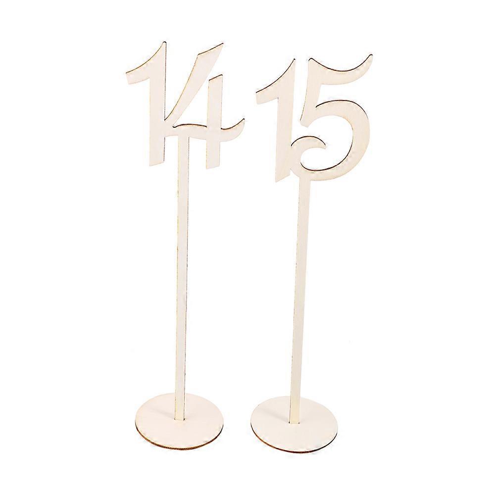 Wooden Table Numbers for Events with Holder Base 25Pcs Set