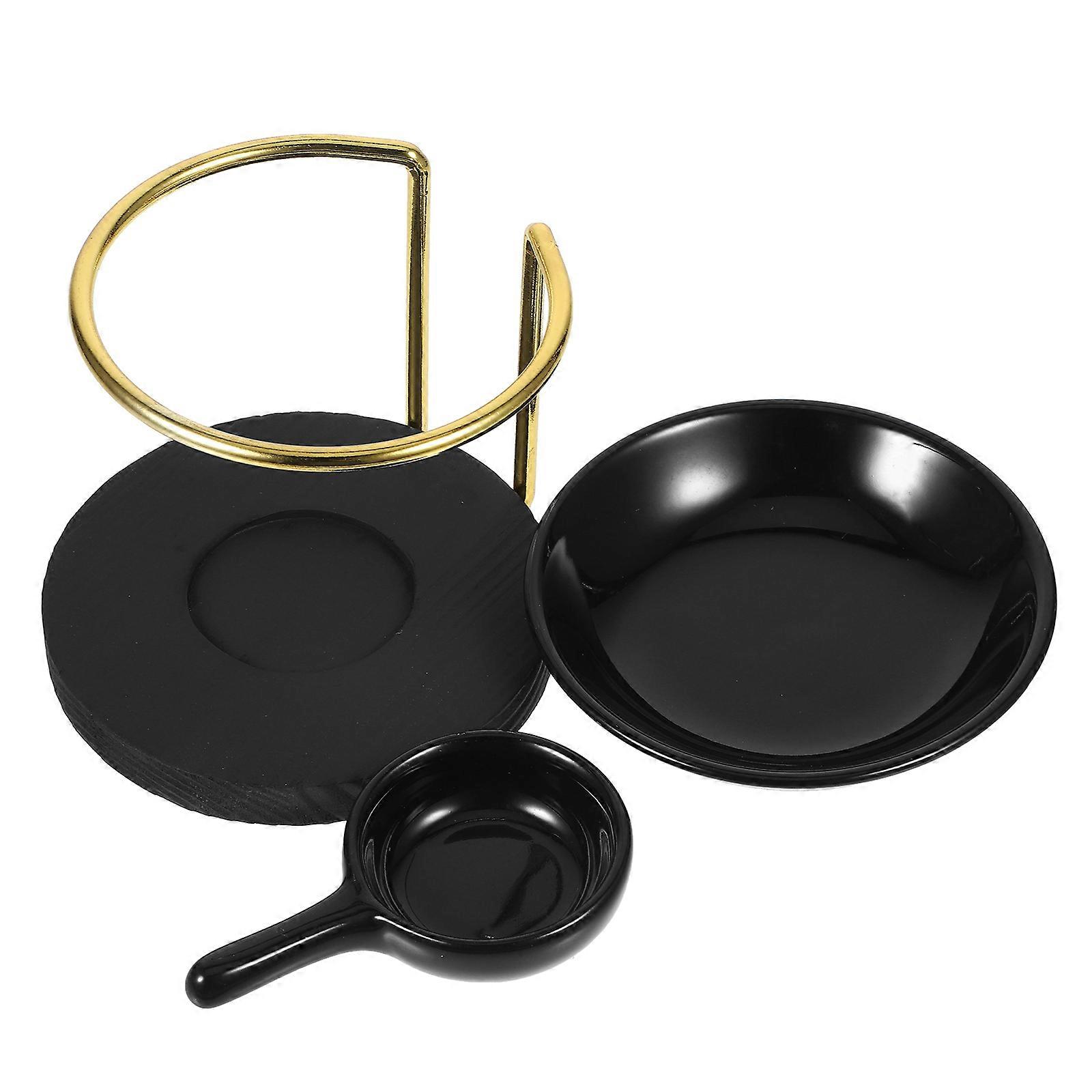 Black Ceramic Candle Burner Holder for Aroma Diffuser 4Pcs Pack