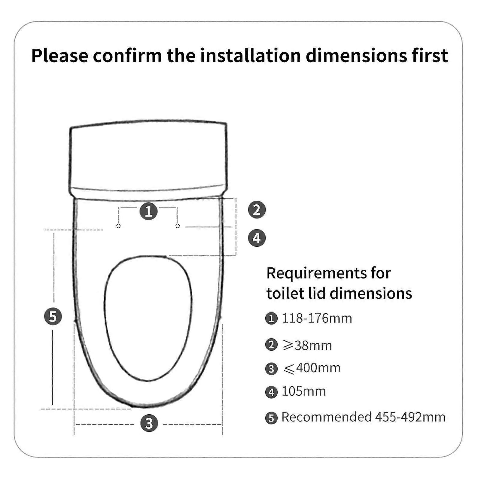 Smartmi Smart Heated Bidet Toilet Seat with Remote Warm Air Dryer Water Wind Temperature Adjustable