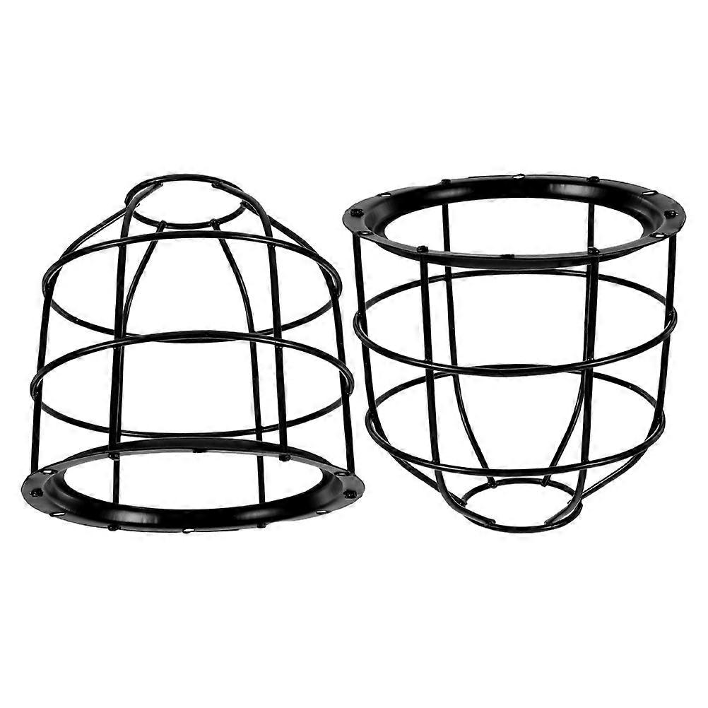 Black Industrial Lamp Shade Protective Guard 8Pcs Set