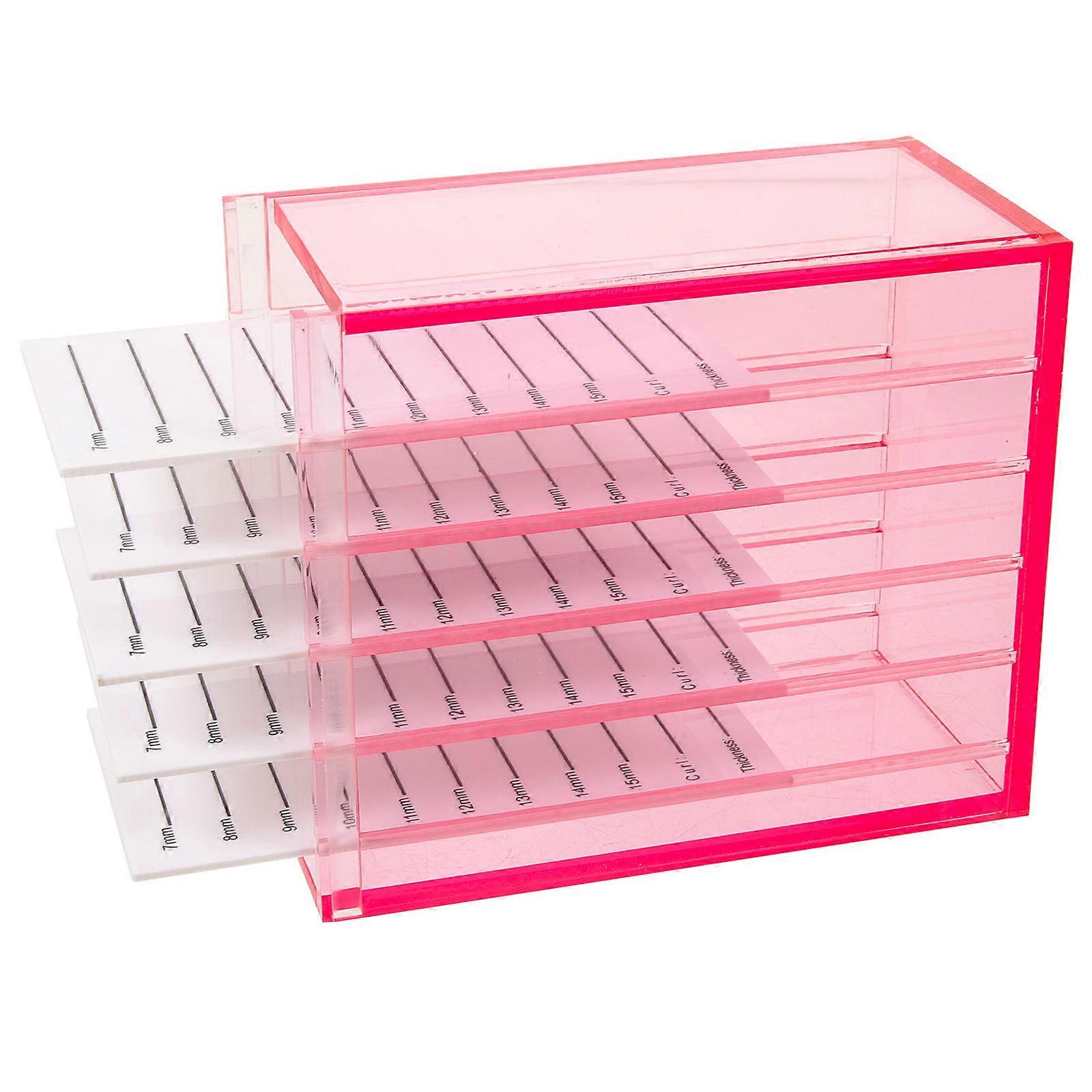 Makeup Eyelash Case Pink Acrylic False Eyelash Storage Box 4Pcs