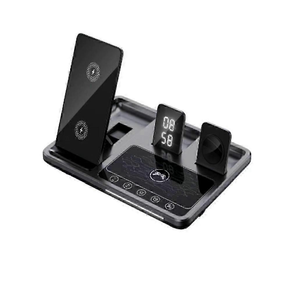 Alarm Clock Wireless Charger Stand 4 in 1 Touch Control Charging Station for Airpods Pro Apple Watch for iPhone 14 13 12 Pro Max25-26