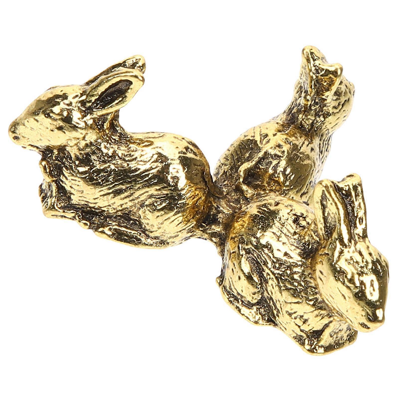 Crystal Sphere Display Rack Rabbit Shape for Decor 3Pcs Golden Stands