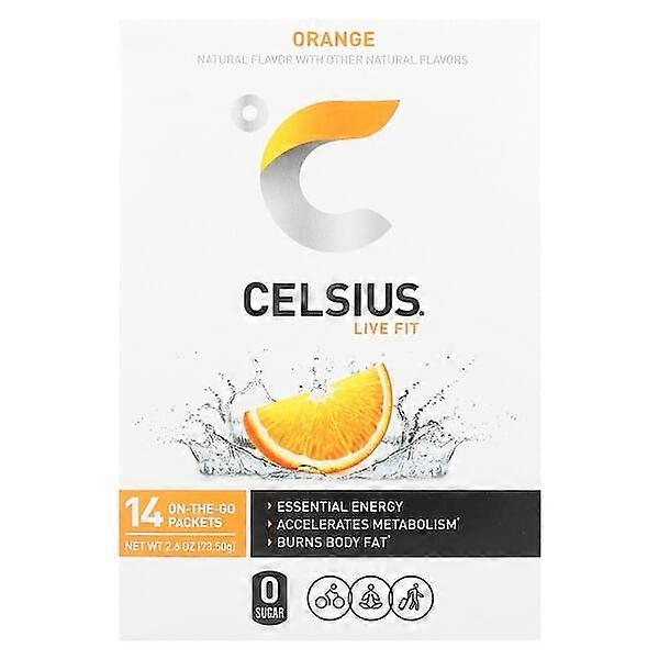 Celsius, Live Fit, Orange, 14 On-The-Go Packets, 0.19 oz (5.25 g) Each