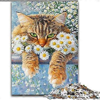 Jigsaw Puzzles for Teenagers Daisy And Cat for Teenagers,for Challenging Toy Game And Family Play - PT 4052