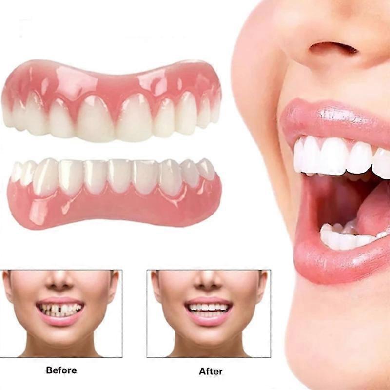 2 Sets Dentures, Upper Lower Jaw, Natural Comfortable, Confident Smile