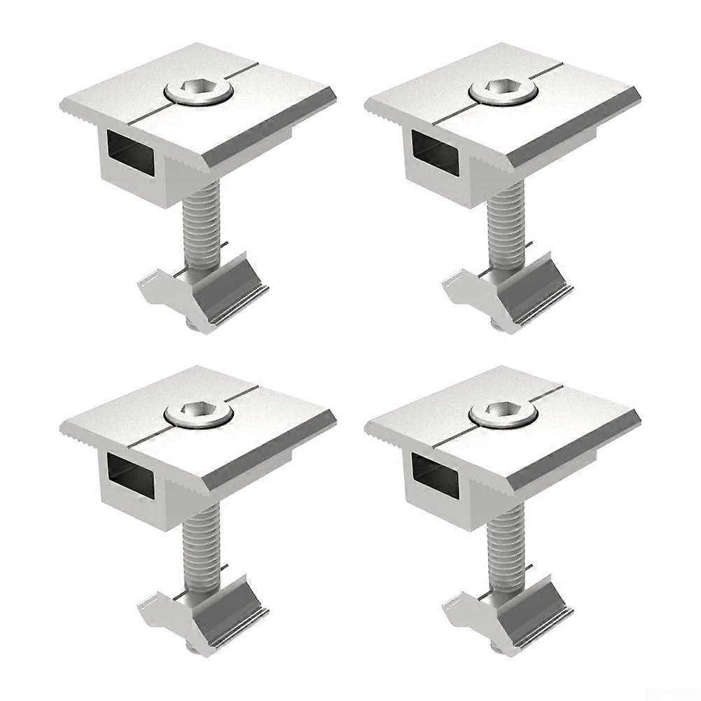 Aluminum Alloy Solar Panel Mounting Clamp Kit For 3035mm Modules End And Medium Clamps UShaped Rails 4Pcs