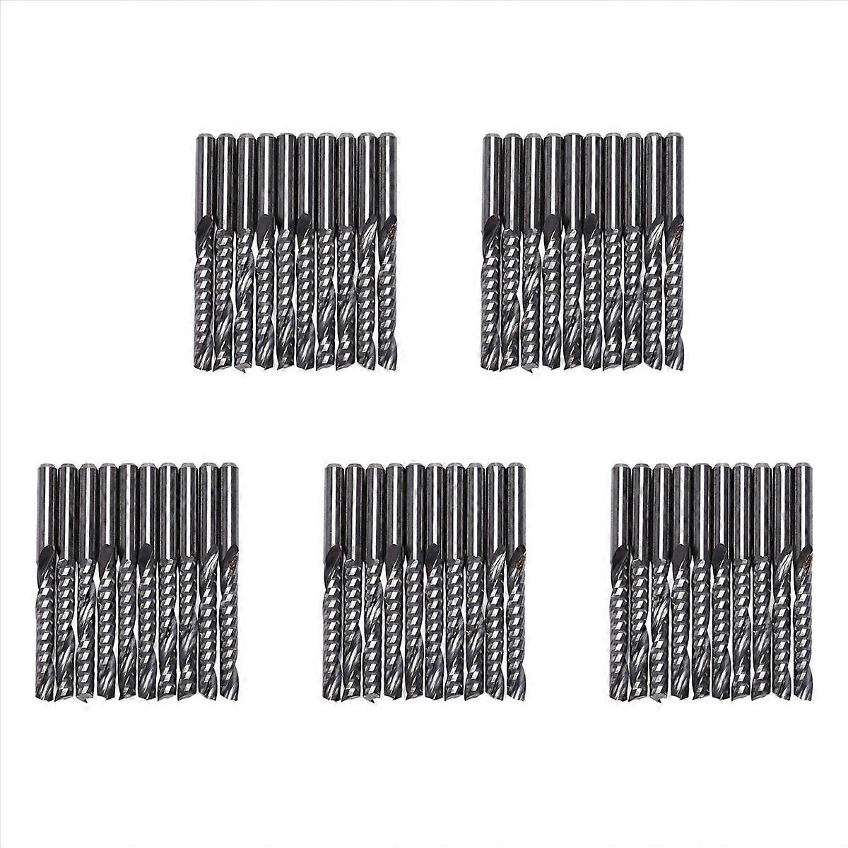 10Pcs Cnc Router Bits 3.175 X 22Mm Single Flute Spiral Carbide